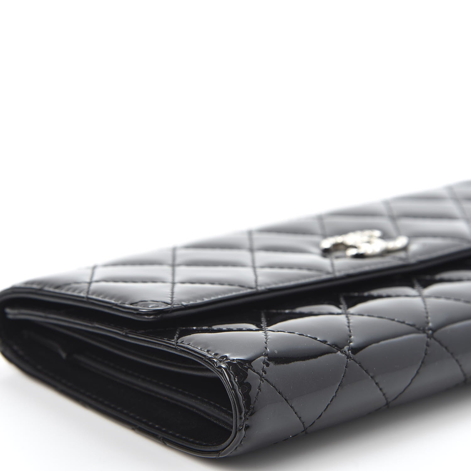 Chanel Patent Quilted Large Brilliant Flap Wallet Black 5 of 10