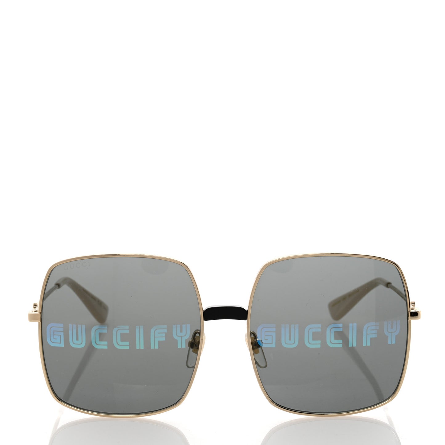 Metal Rectangular Guccify Frame Sunglasses GG0414S Gold