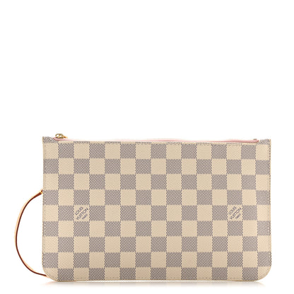 Louis Vuitton Damier Azur Neverfull MM GM Pochette Rose Ballerine 1 of 9