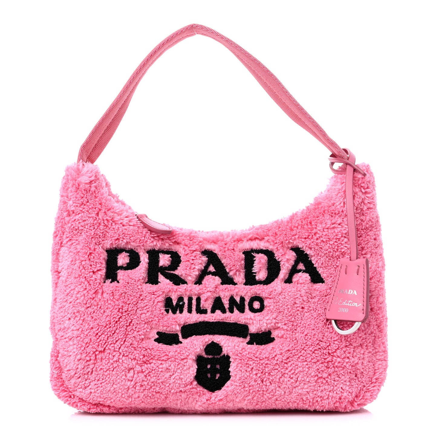 Terry Cloth Mini Re-Edition 2000 Bag Petalo Black