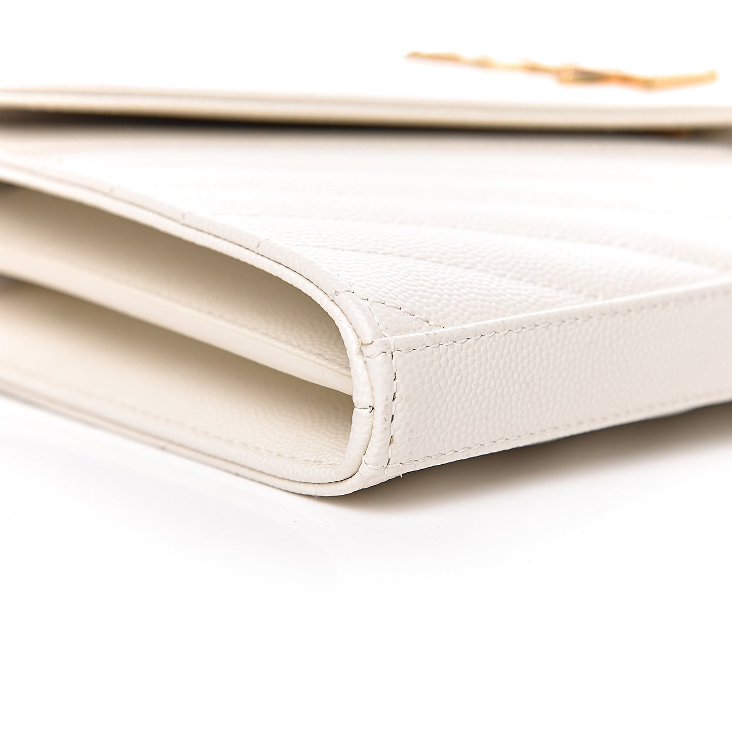 Grain De Poudre Matelasse Chevron Monogram Chain Wallet Porcellana