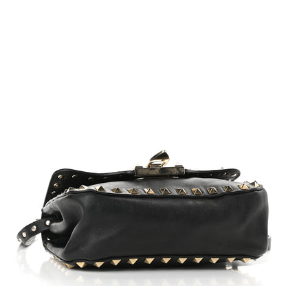 Valentino Garavani Vitello Mini Rockstud Flap Saddle Crossbody Bag Black 4 of 8