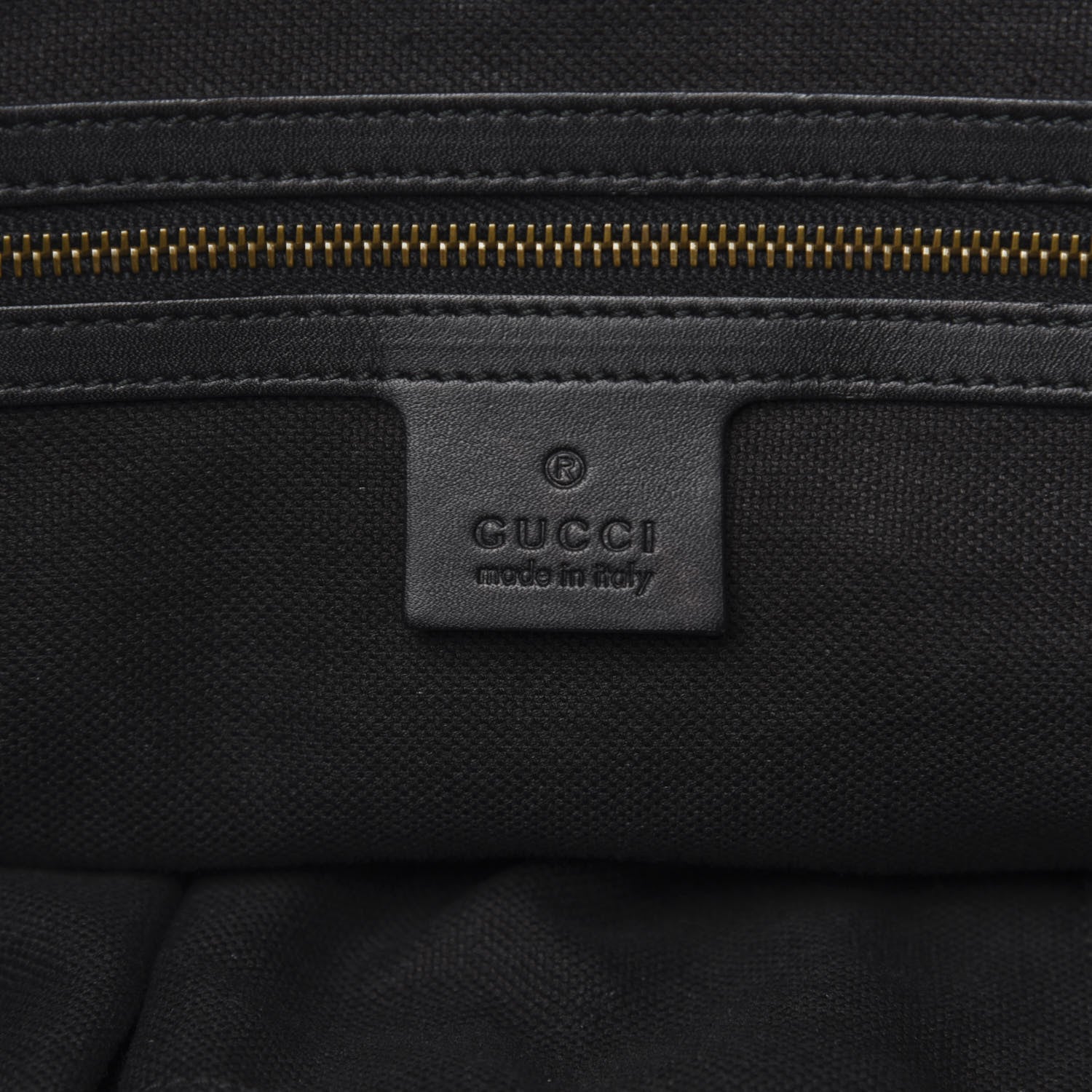 Gucci Nubuck Brocade Medium Soft Stirrup Tote Black 6 of 14
