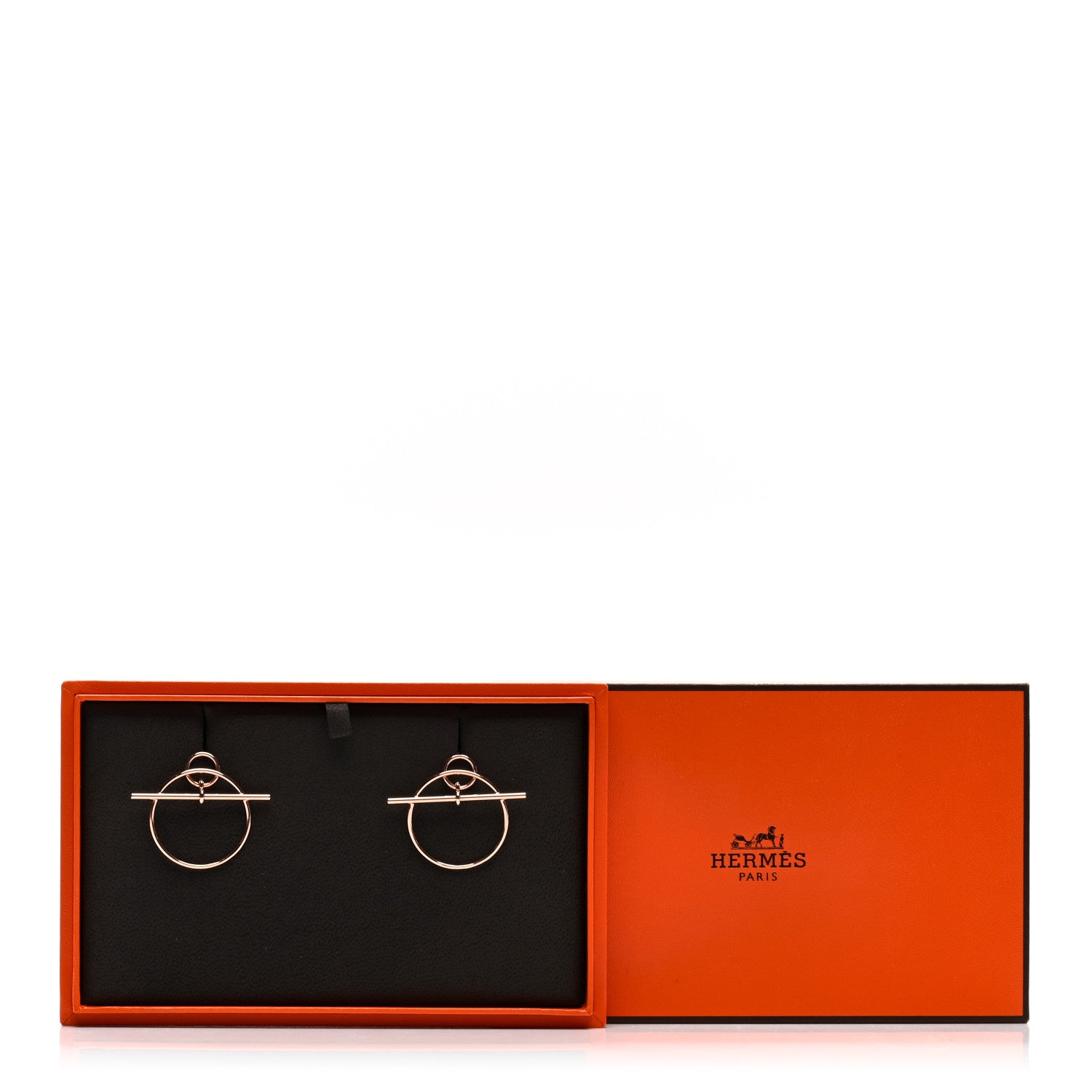 Hermes 18K Rose Gold PM Loop Earrings 5 of 5