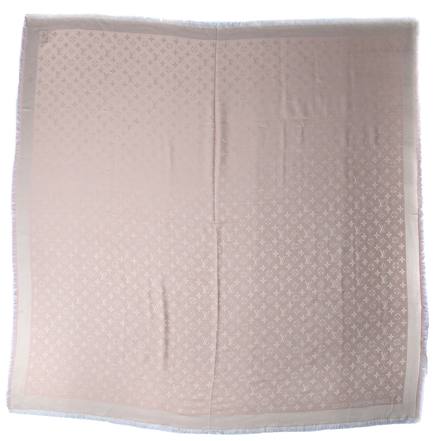 Wool Silk Monogram Shawl Rose