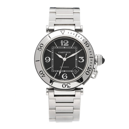Cartier Stainless Steel 40mm Pasha C Seatimer Automatic Watch Black 1 of 5