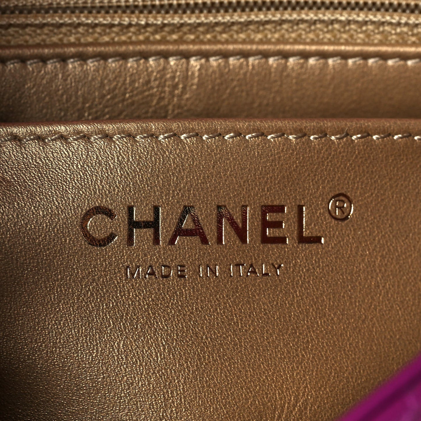 Lambskin Quilted Mini Pearl Crush Flap Purple