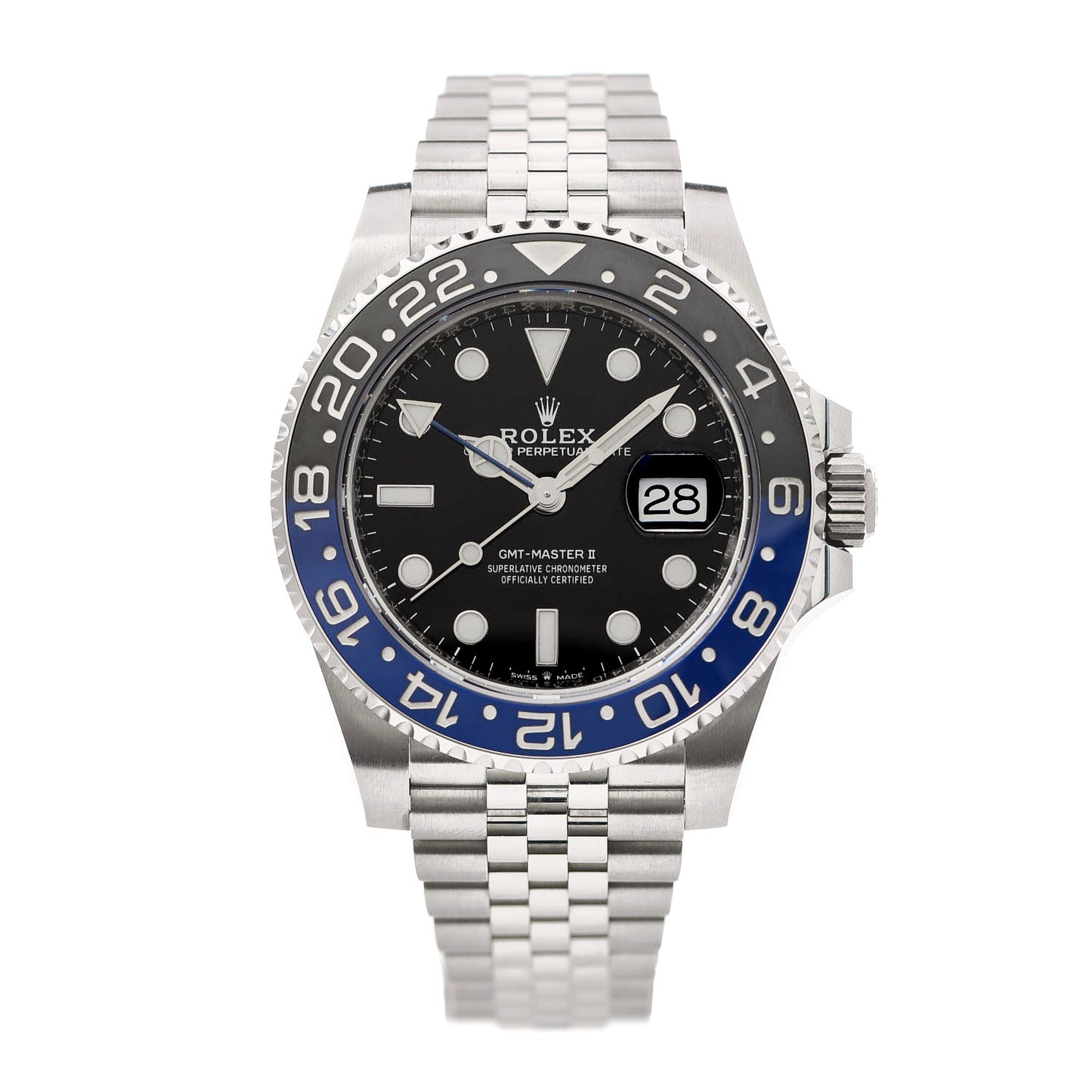 Stainless Steel 40mm Oyster Perpetual Date GMT Master Ⅱ Batgirl Watch 126710BLNR