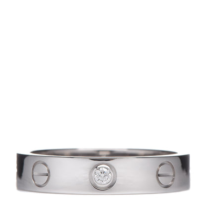 Cartier 18K White Gold Diamond 4mm LOVE Wedding Band Ring 52 6 1 of 4