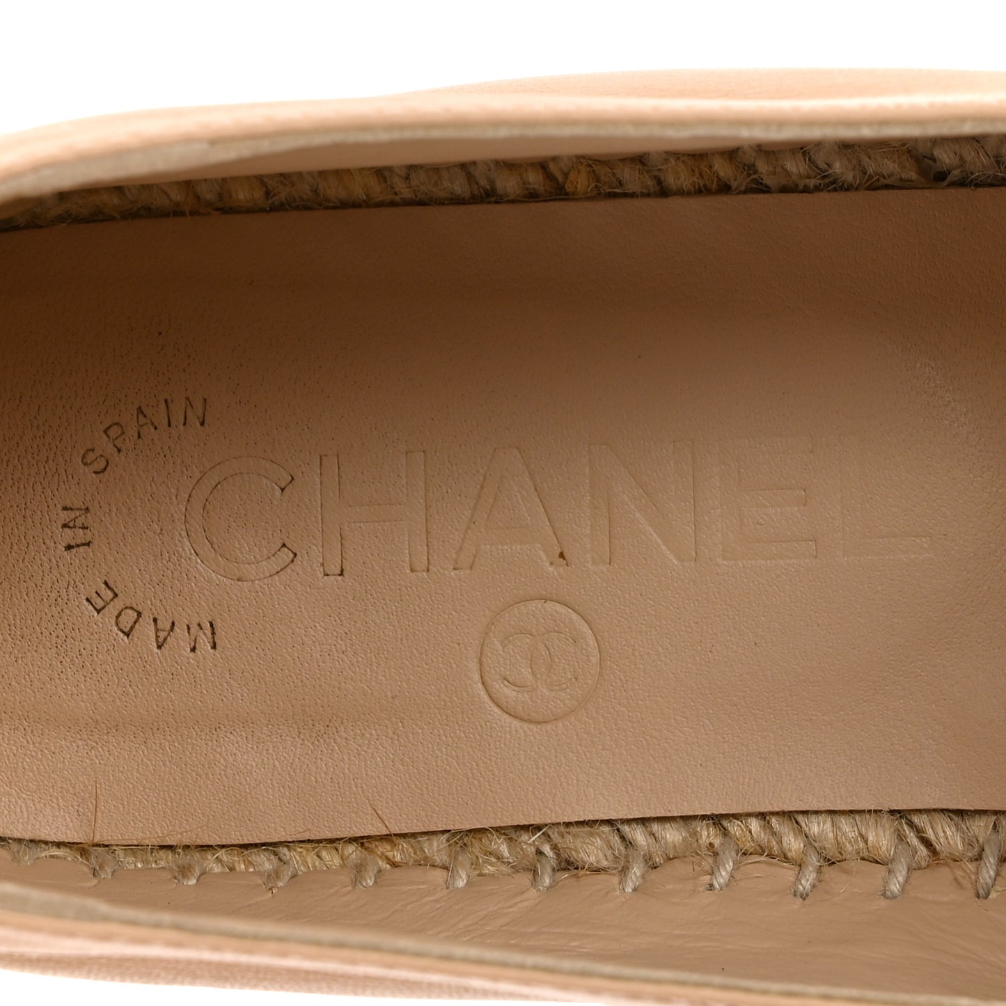 Lambskin CC Espadrilles 36 Beige Black