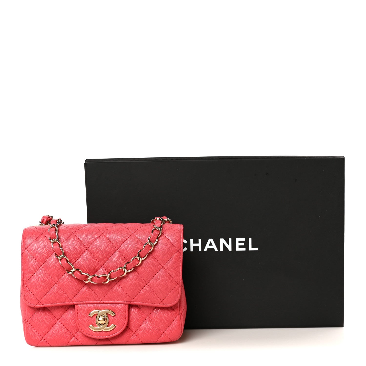 Chanel Caviar Quilted Mini Square Flap Pink 12 of 12