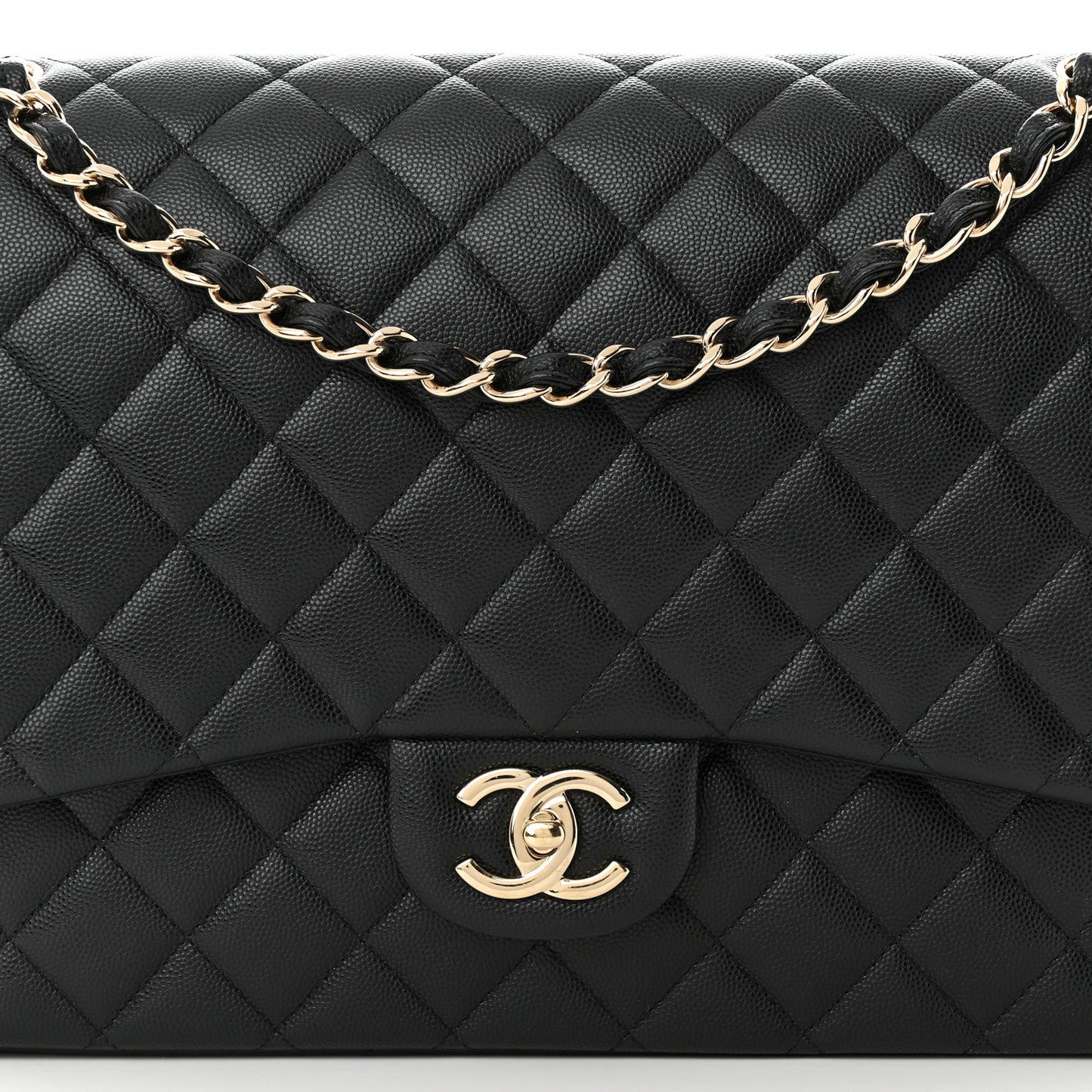 Caviar Quilted Maxi Double Flap Black