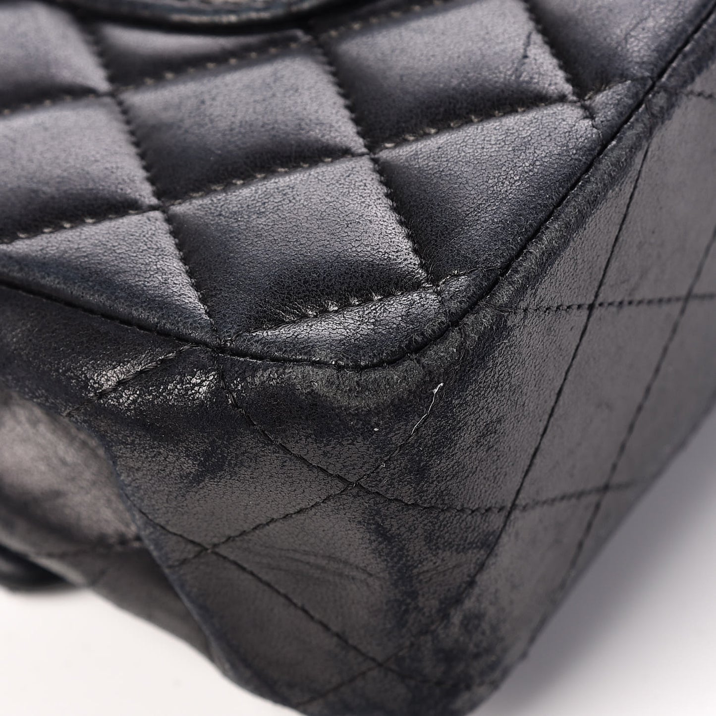 Lambskin Quilted Medium Double Flap Black