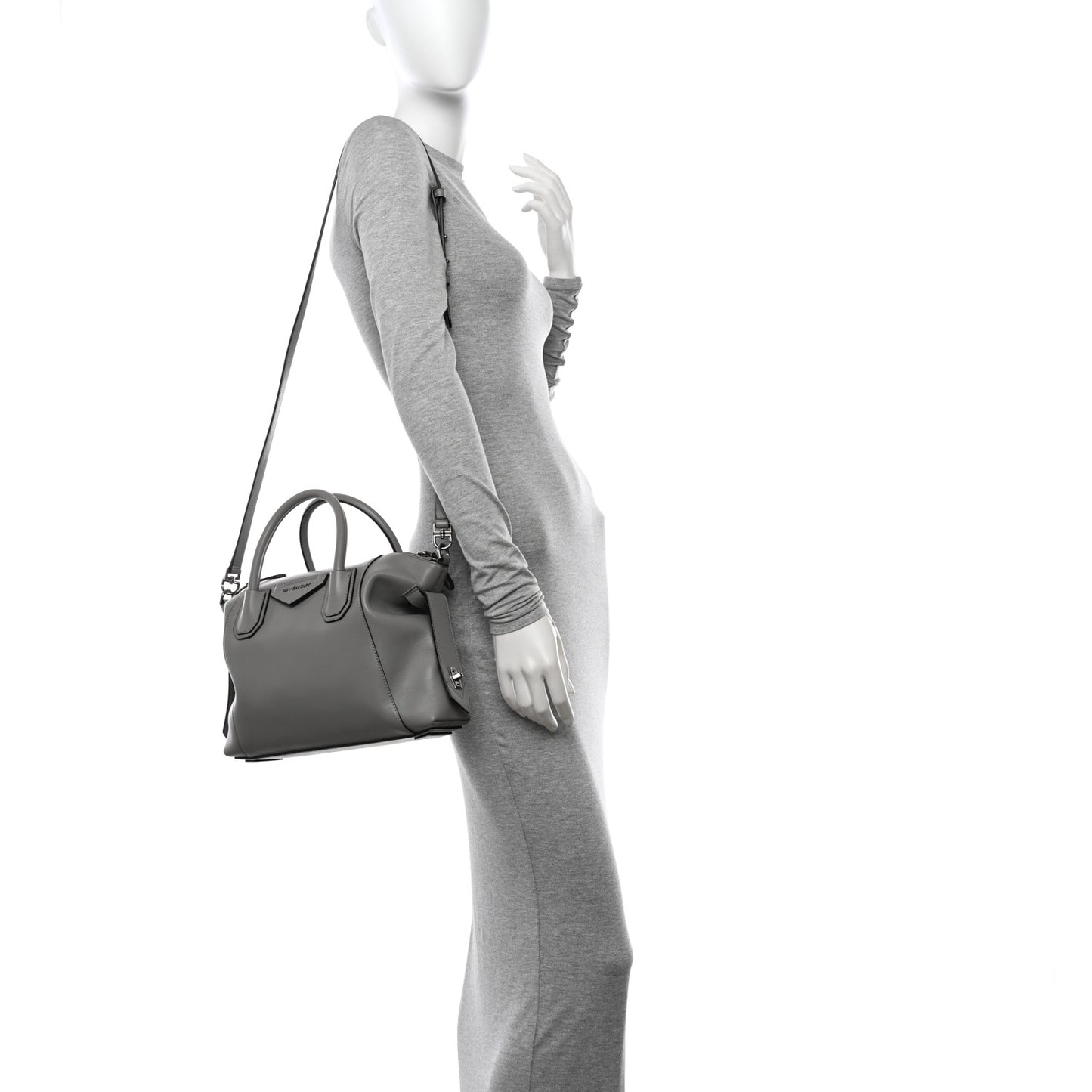Calfskin Small Soft Antigona Pearl Grey