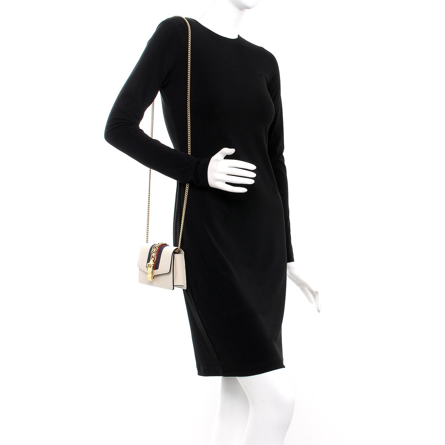 Calfskin Super Mini Sylvie Chain Shoulder Bag White