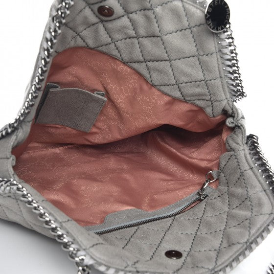 Shaggy Deer Quilted Big Falabella Tote Grey