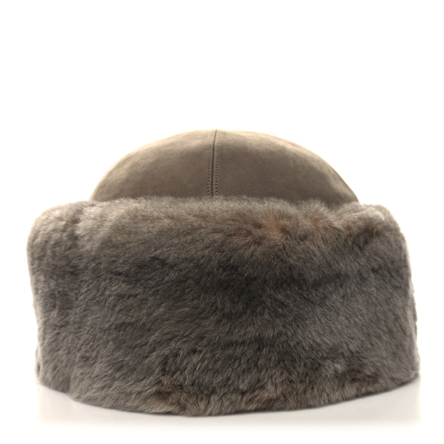 Hermes Suede Orylag Fur Boreale Pillbox Hat 56 Grey 6 of 8