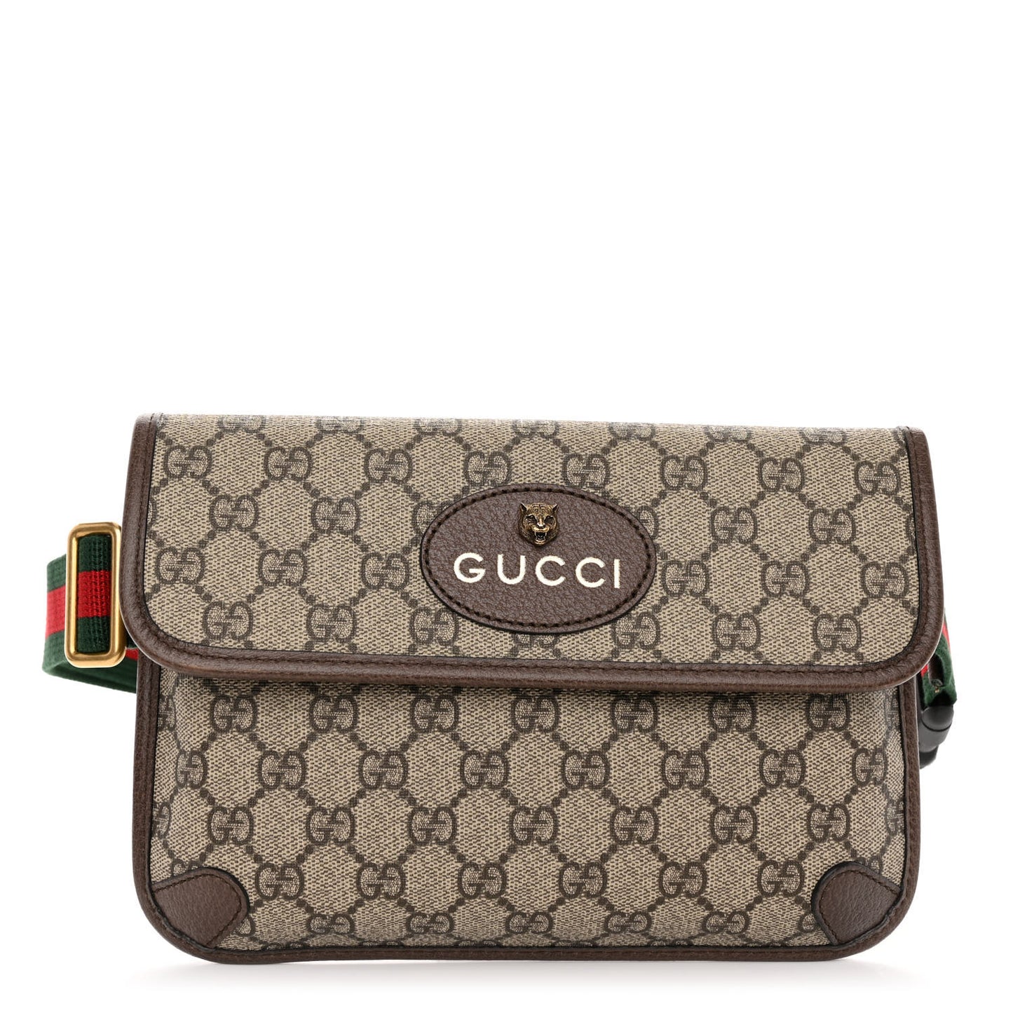 GG Supreme Monogram Neo Vintage Web Belt Bag Brown