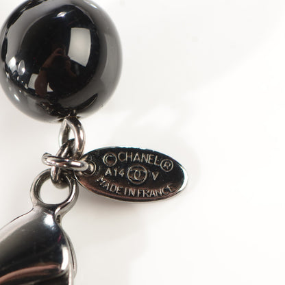 Chanel Ruthenium Beaded CC Long Necklace Black 5 of 5