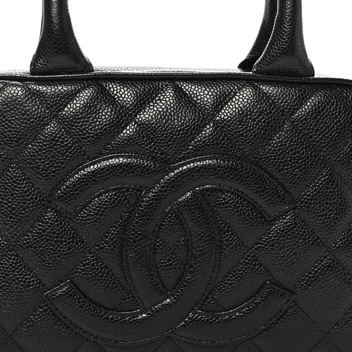 Caviar Quilted Small Bowler Black