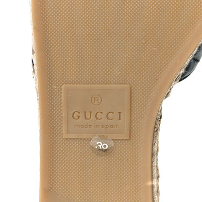 Gucci Nappa Matelasse GG Marmont Espadrille Slide Sandals 39 Black 8 of 10