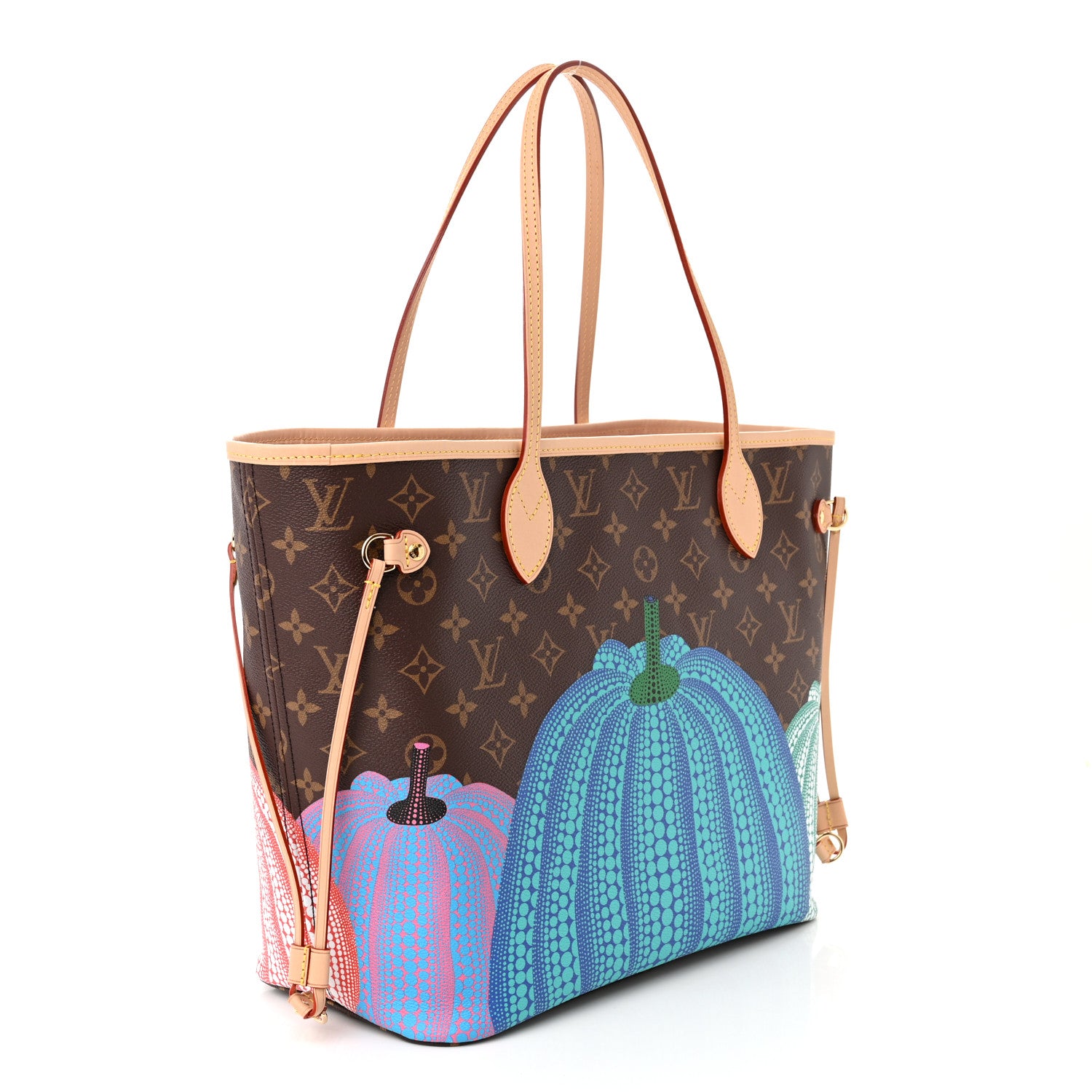 Louis Vuitton LV X YK Monogram Kusama Pumpkin Neverfull MM 4 of 11