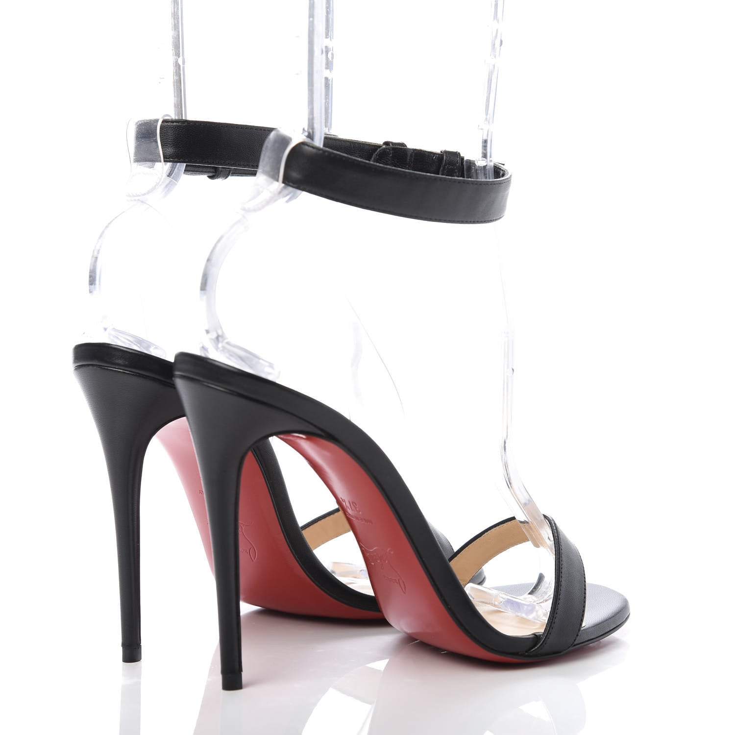 Christian Louboutin Shiny Nappa PVC Jonatina 100 Sandals 37.5 Black 4 of 9