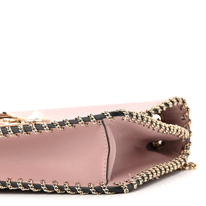 Valentino Garavani Vitello Groumette Small Rockstud Demilune Shoulder Bag Lipstick 9 of 10