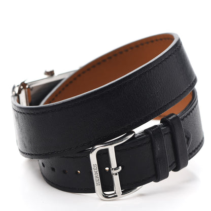 Hermes Stainless Steel Barenia 29mm Cape Cod Double Tour Quartz Watch Noir 3 of 5