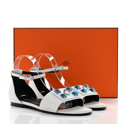 Hermes Calfskin Desiree Sandals 39.5 White 9 of 9