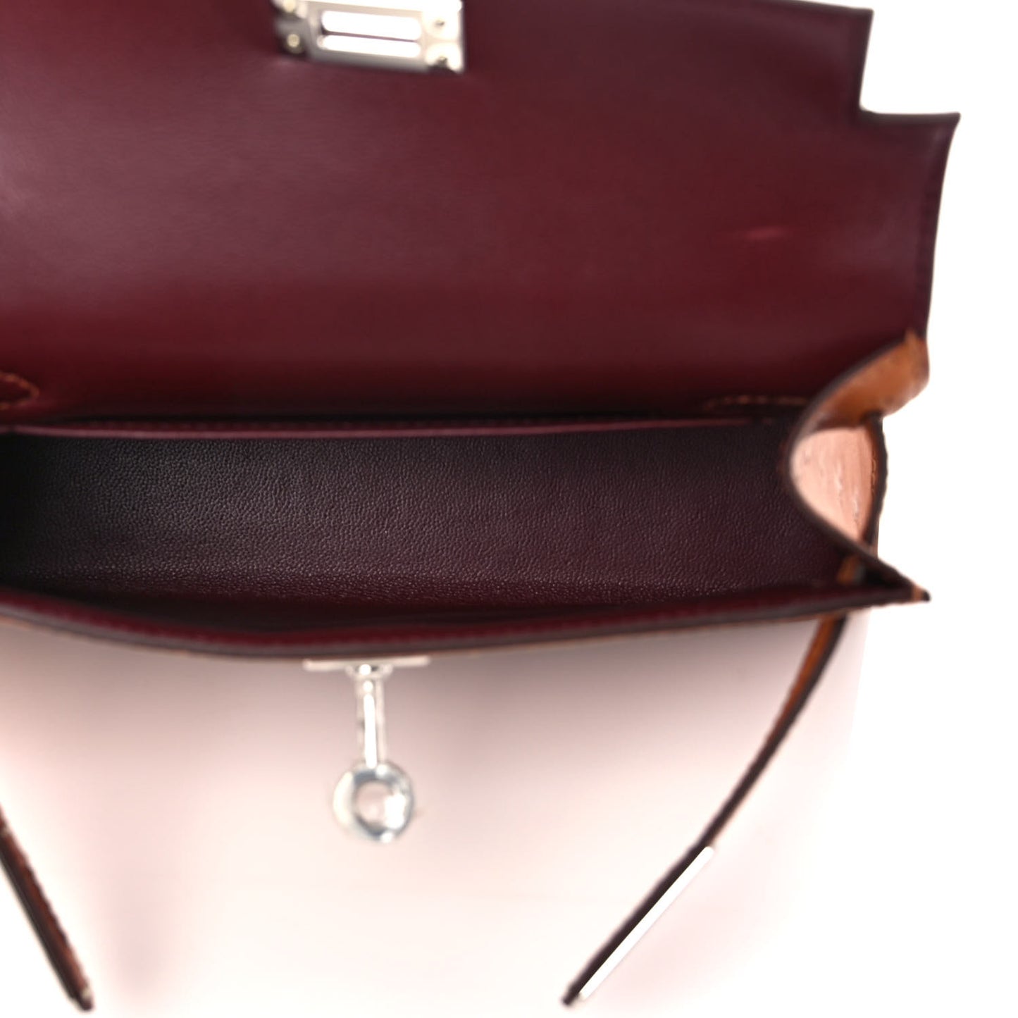 Ostrich Horseshoe Kelly Sellier Mini 20 Cognac Rouge H