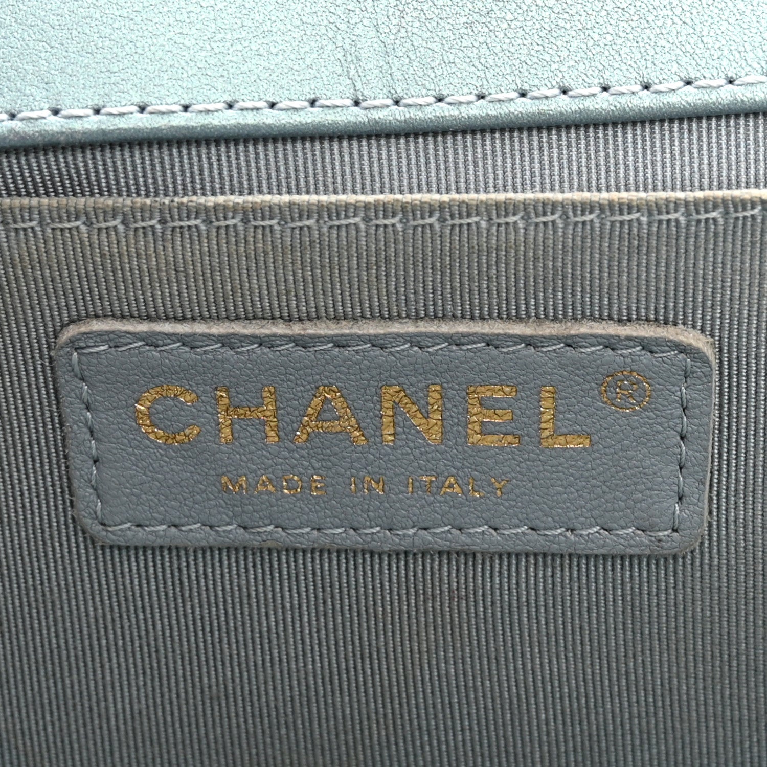Chanel Iridescent Patent Calfskin Quilted Medium Boy Flap Light Blue 6 of 14