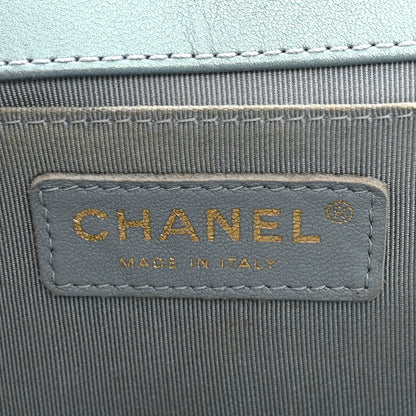 Chanel Iridescent Patent Calfskin Quilted Medium Boy Flap Light Blue 6 of 14