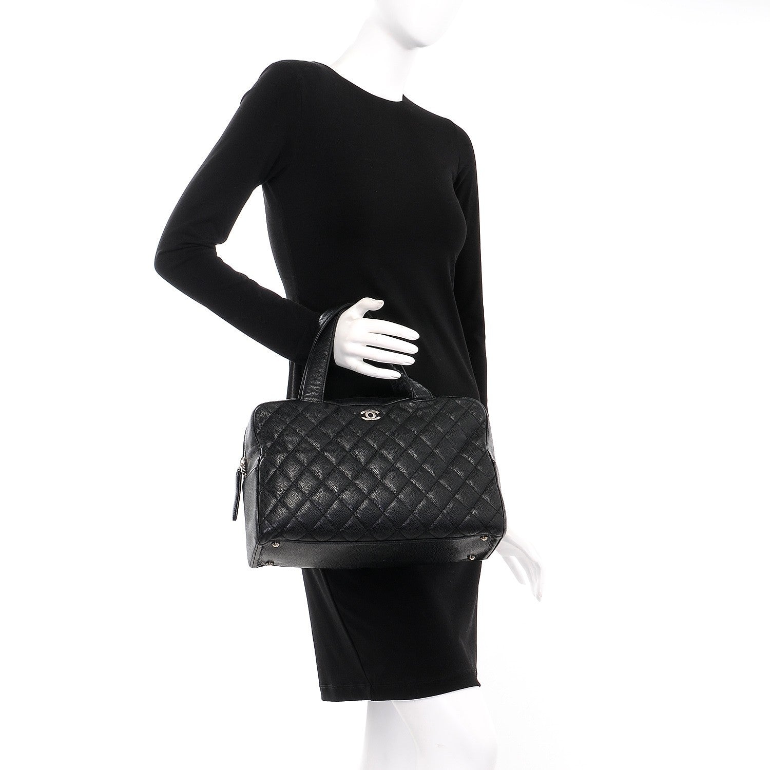 Chanel Caviar Quilted Bowler Black 2 of 11