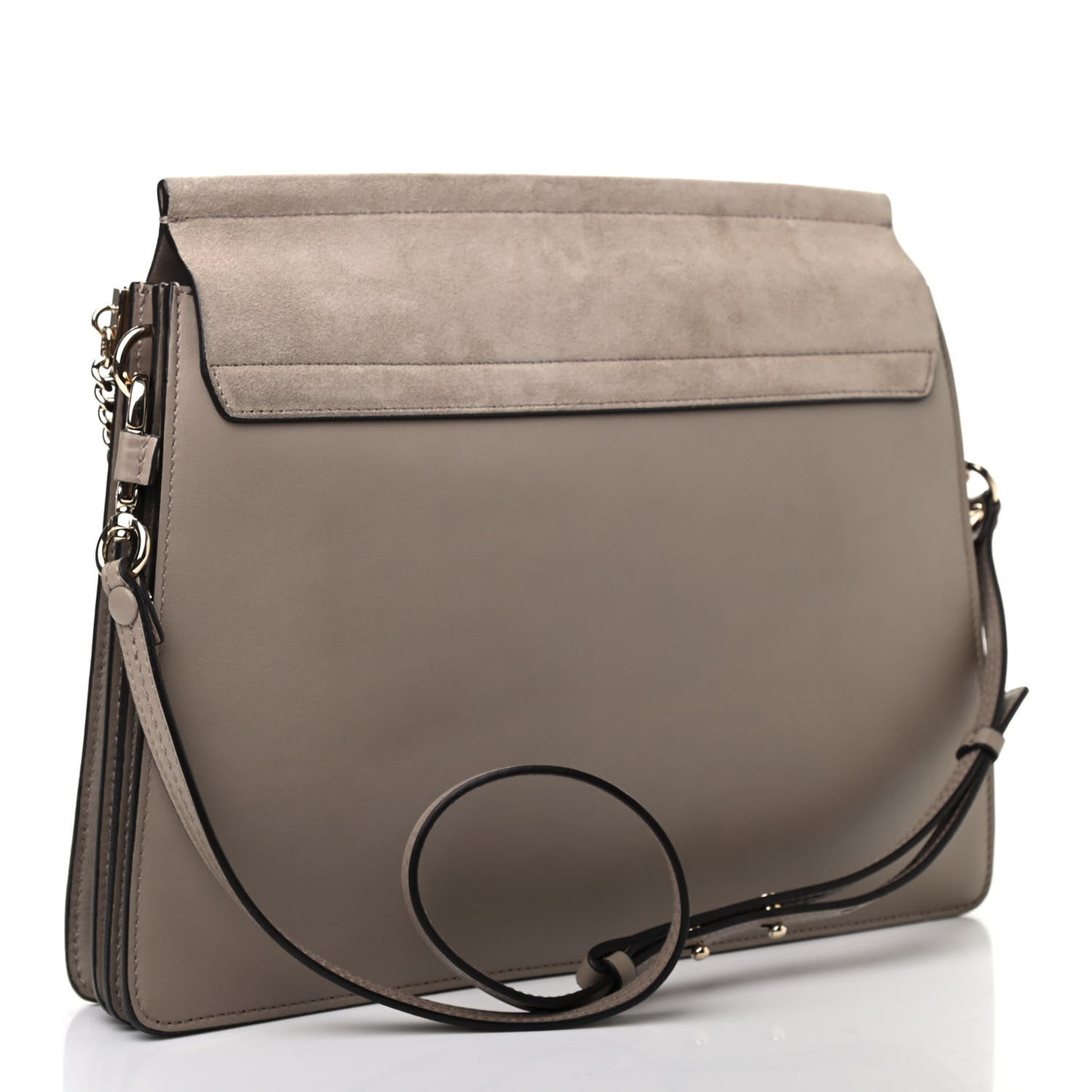 Calfskin Suede Medium Faye Shoulder Bag Motty Grey