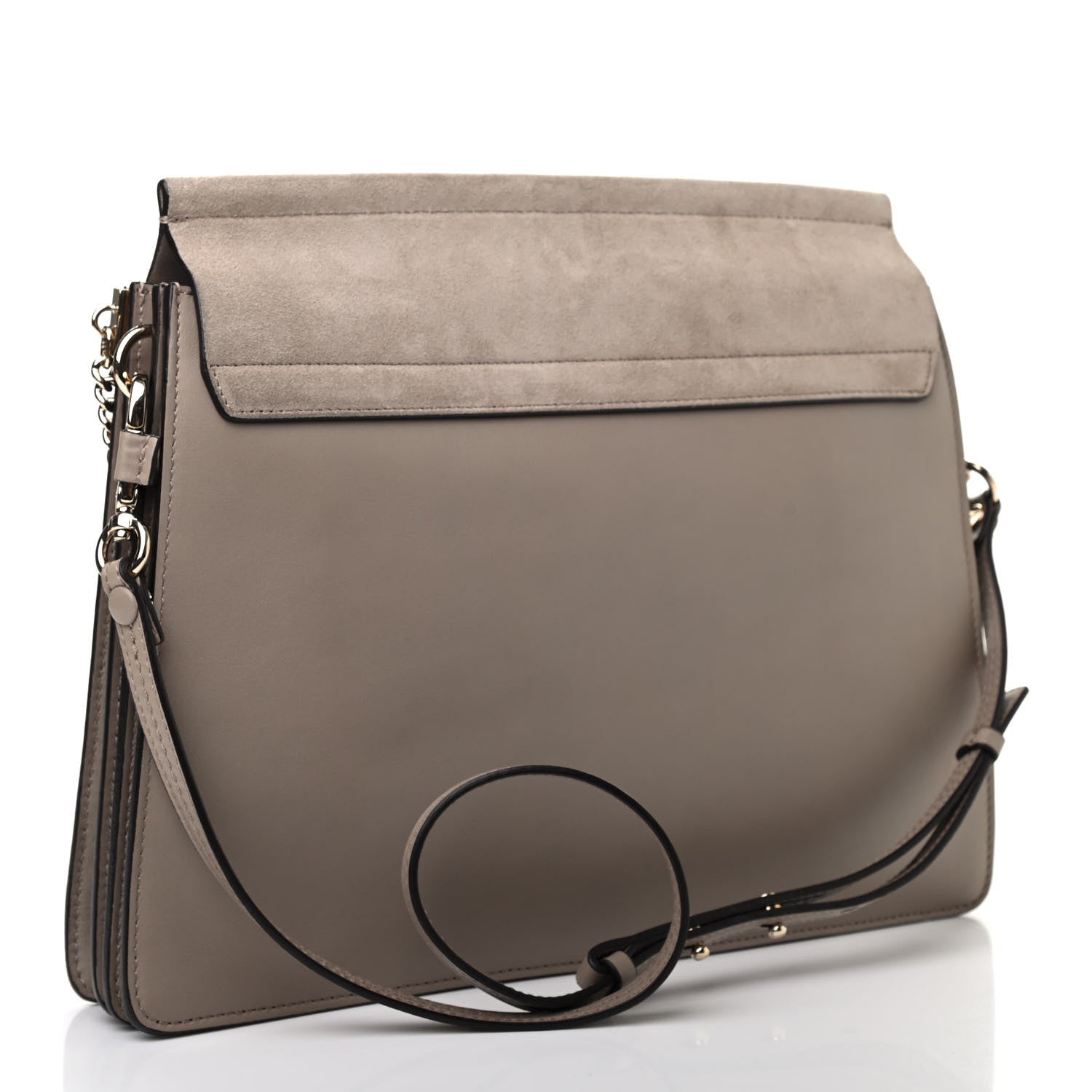 Chloe Calfskin Suede Medium Faye Shoulder Bag Motty Grey 3 of 9