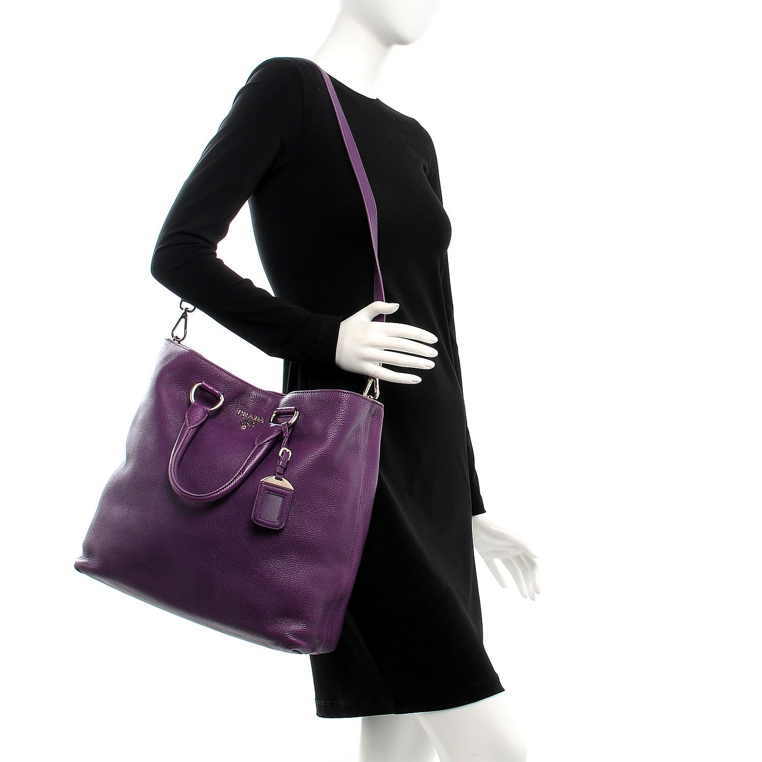 Prada Vitello Daino Shopping Tote Petunia 2 of 9