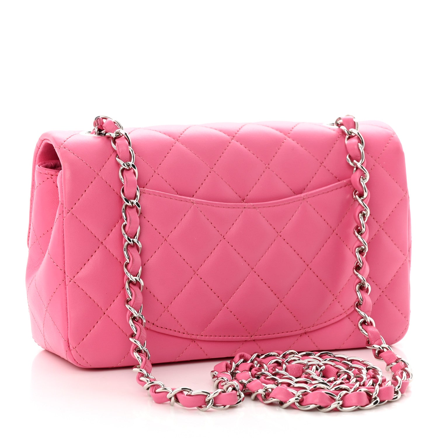 Chanel Lambskin Quilted Mini Rectangular Flap Pink 3 of 17