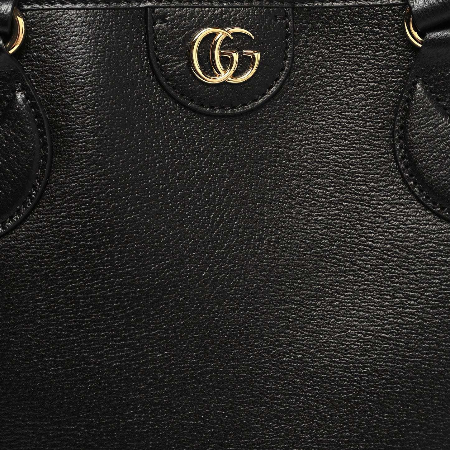Textured Dollar Calfskin Medium Ophidia Shoulder Tote Bag Black