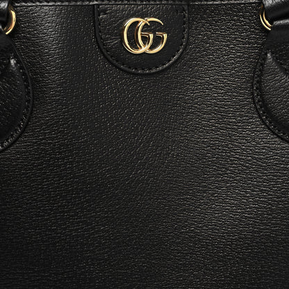 Gucci Textured Dollar Calfskin Medium Ophidia Shoulder Tote Bag Black 8 of 10