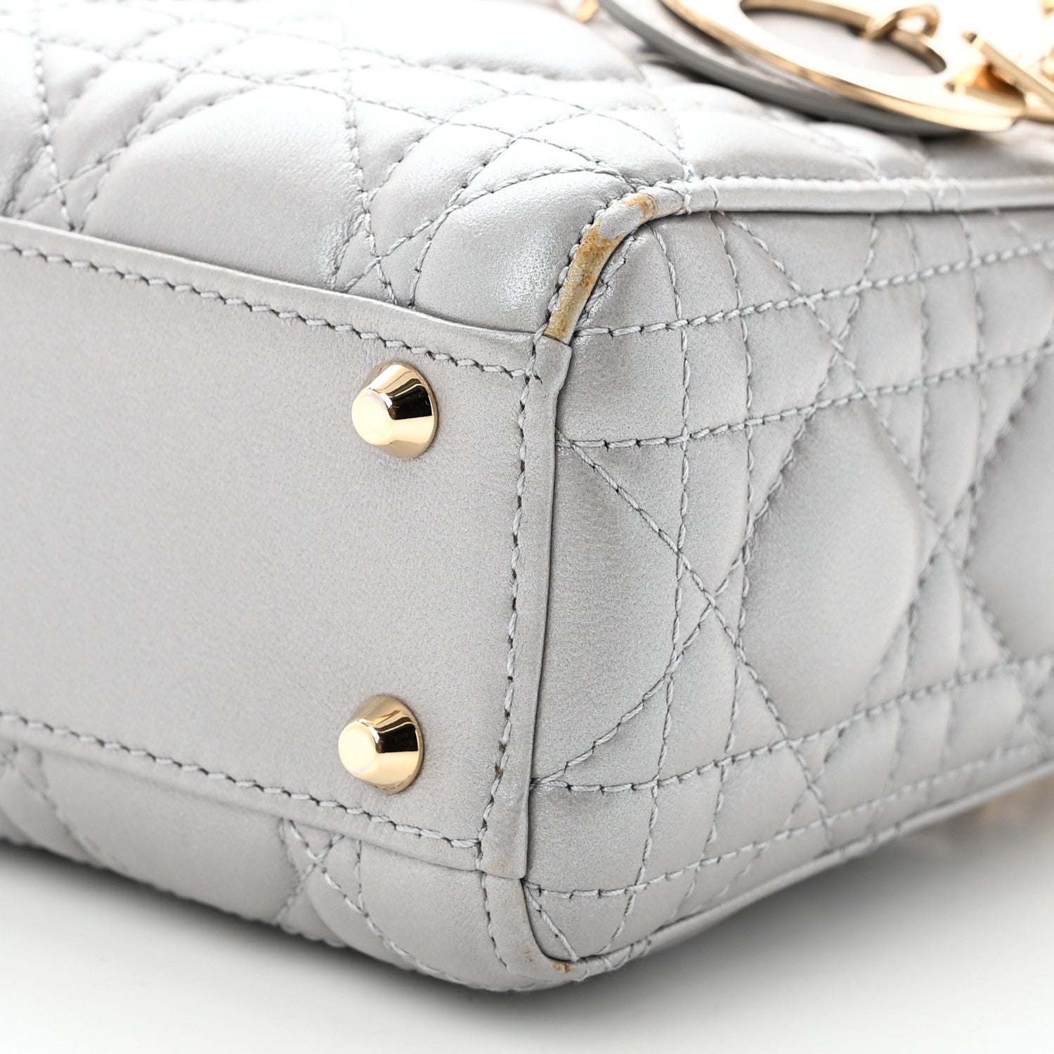 Christian Dior Lambskin Cannage Mini Lady Dior Gray Opaline Gray Opaline 10 of 10