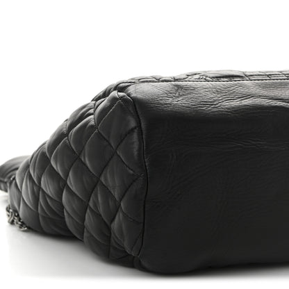 Chanel Lambskin Quilted Large Paris Moscou Red Square Bag Black 9 of 10