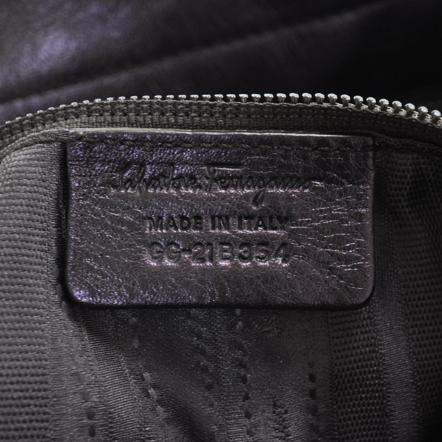 FASHIONPHILE SALVATOREFERRAGAMOVitelloGancioIntreccShoulderBagMetallicPurple 7 of 8