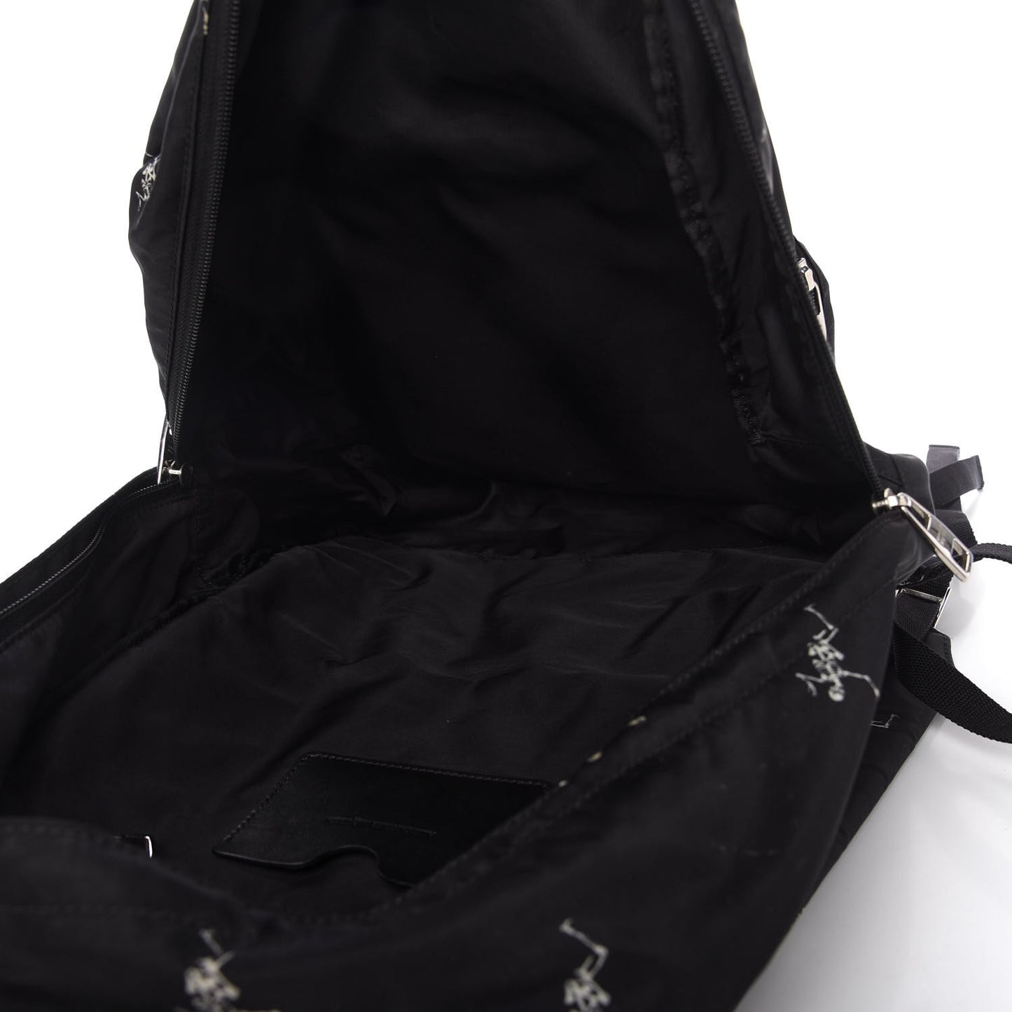 Nylon Dancing Skeleton Backpack Black White