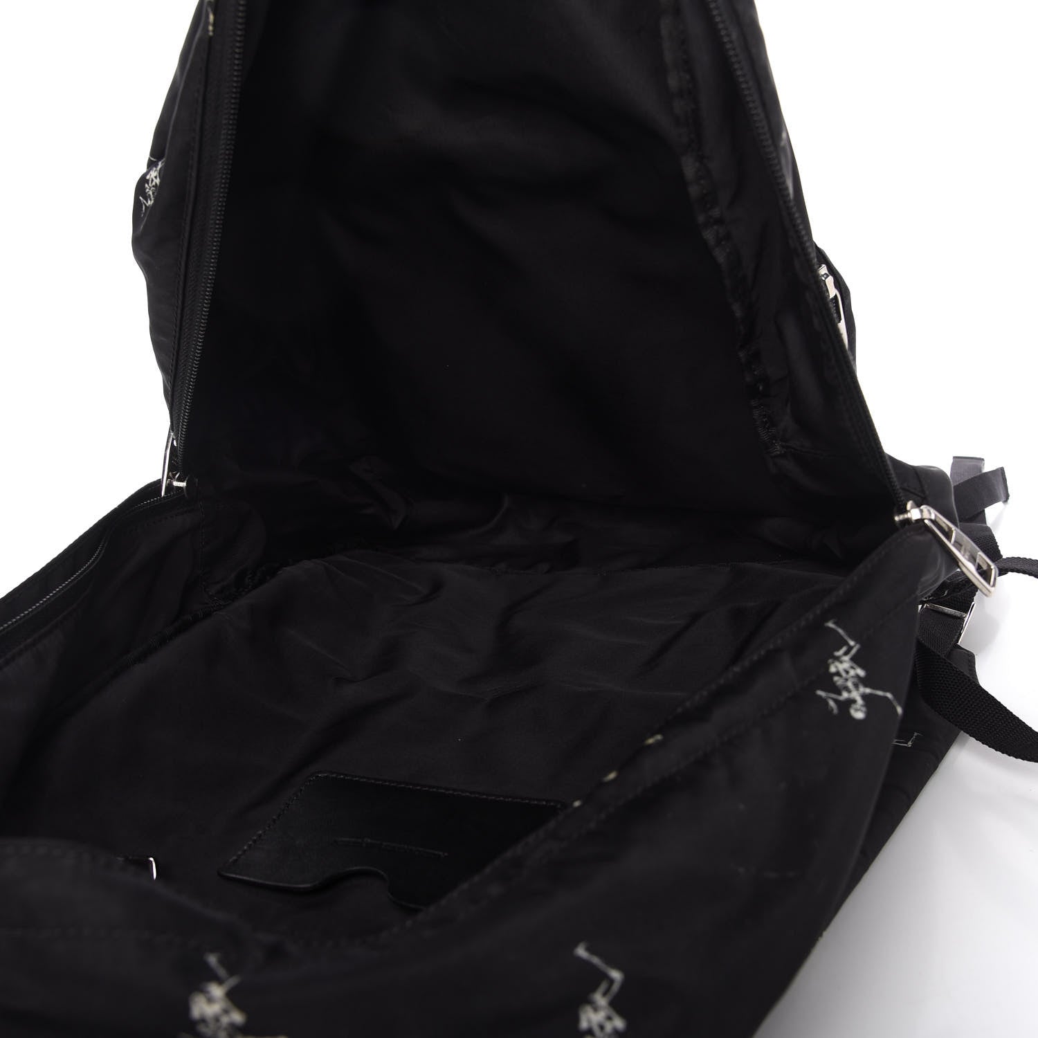 Alexander McQueen Nylon Dancing Skeleton Backpack Black White 5 of 11