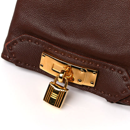 Hermes Lambskin Soya Kelly Lock Gloves 7.5 Brown 9 of 10