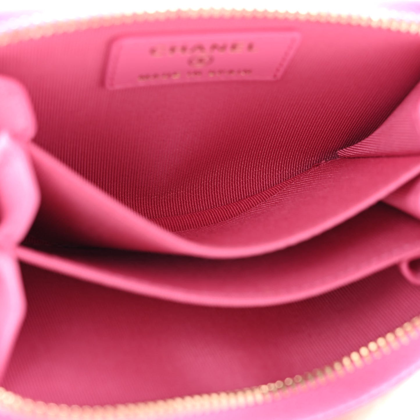 Caviar Quilted Zip Coin Purse Pink