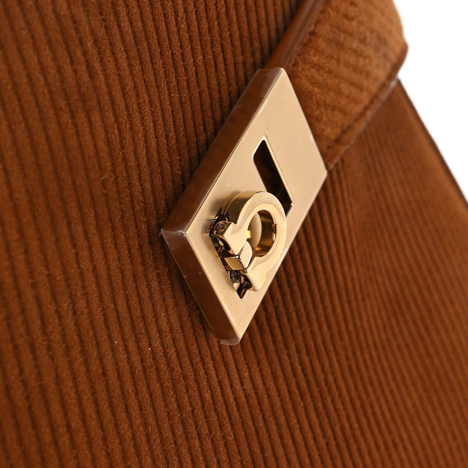 Salvatore Ferragamo Suede Corduroy Medium Hug Bag Natural Nude 11 of 12
