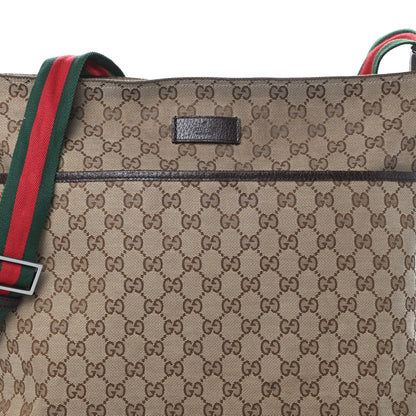 Gucci Monogram Web Medium Flat Messenger Bag Brown 8 of 14