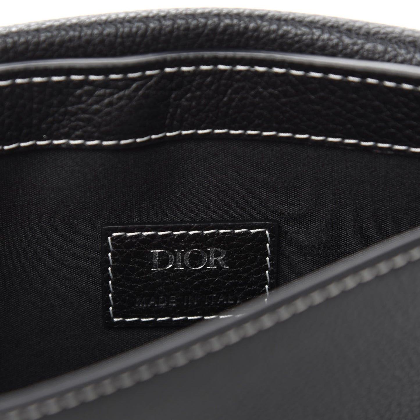 X KAWS Grained Calfskin Saddle Pouch Black